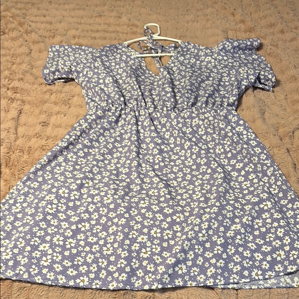 Floral Dress in Purplee and White